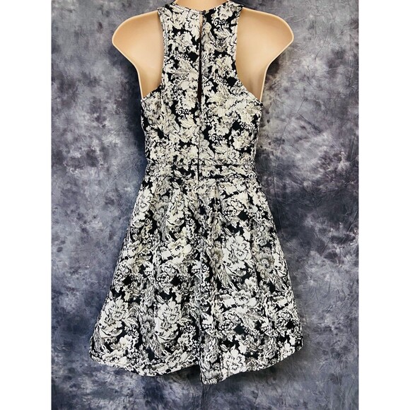 Abercrombie & Fitch Jacquard Metallic Floral Mini Dress Small - Picture 3 of 5